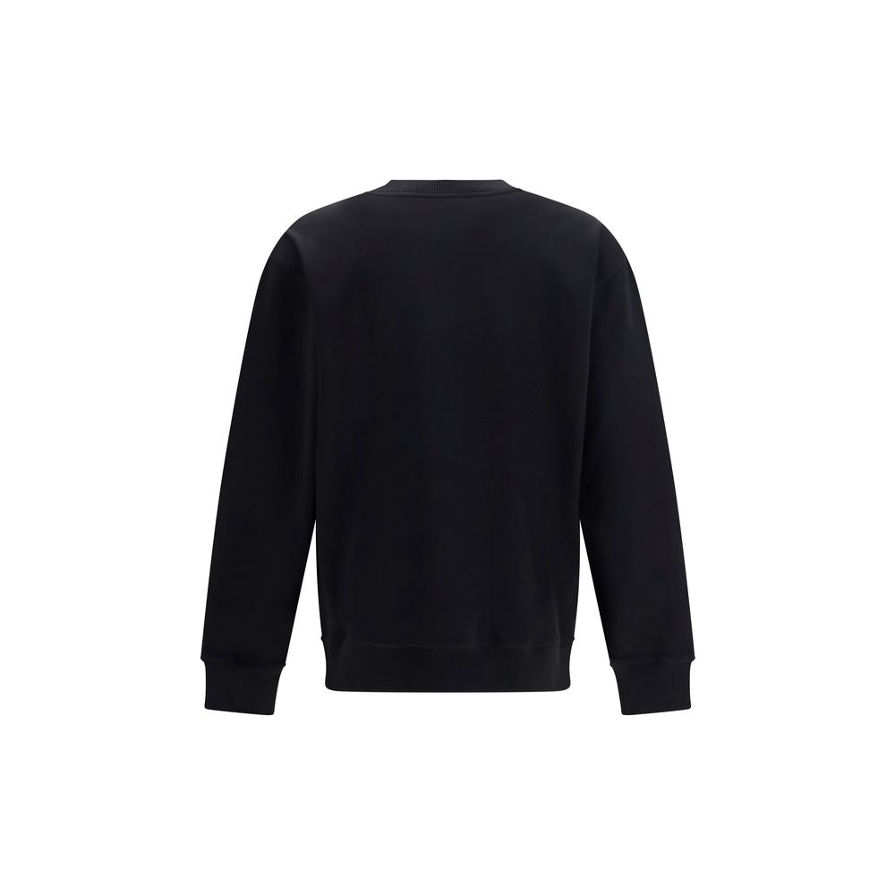 Black Cotton Crewneck Sweatshirt