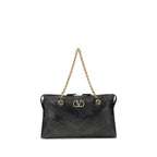 Medium Panthea Chevron Suede and Glossy Nappa Shoulder Bag