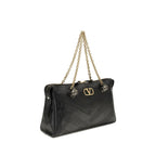 Medium Panthea Chevron Suede and Glossy Nappa Shoulder Bag