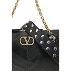 Medium Panthea Chevron Suede and Glossy Nappa Shoulder Bag