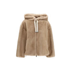 Oversized Eco-Fur Hooded Jacket with Satin Lining