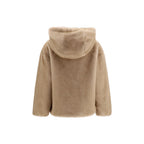 Oversized Eco-Fur Hooded Jacket with Satin Lining