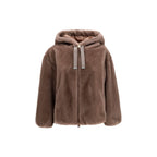 Brown Eco-Fur Full-Length Jacket