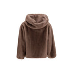 Brown Eco-Fur Full-Length Jacket
