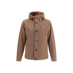 Brown Polyester Full-Length Jacket