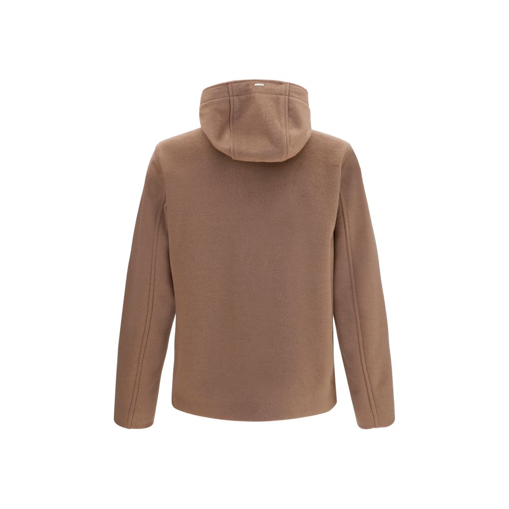 Brown Polyester Full-Length Jacket