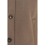 Brown Polyester Full-Length Jacket
