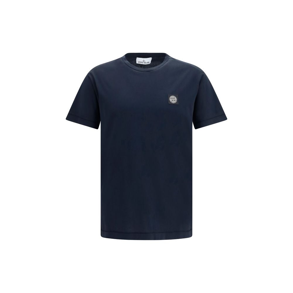 Blue Cotton Crewneck T-Shirt