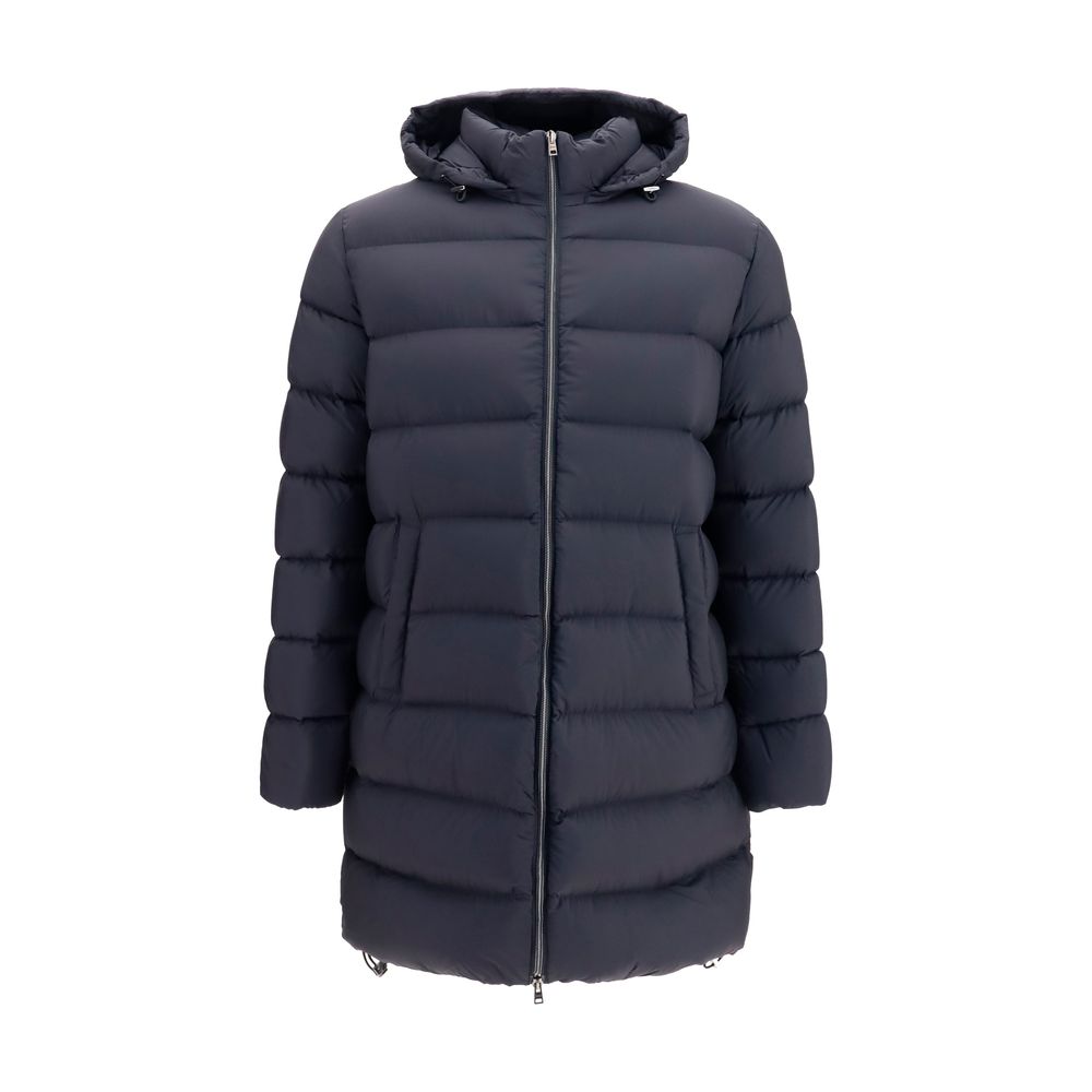 Full-Length Black Polyamide Padded Jacket