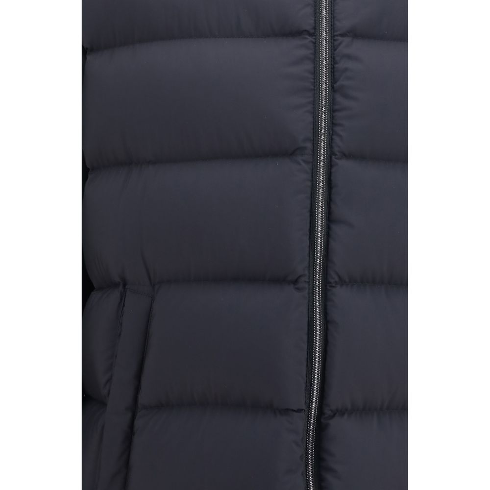 Full-Length Black Polyamide Padded Jacket