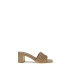 Beige Lamb Ovis Aries Aries Platform Sandals
