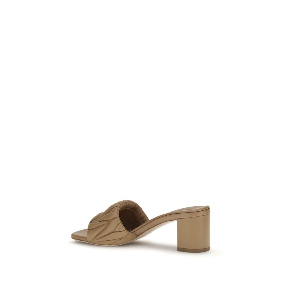 Beige Lamb Ovis Aries Aries Platform Sandals