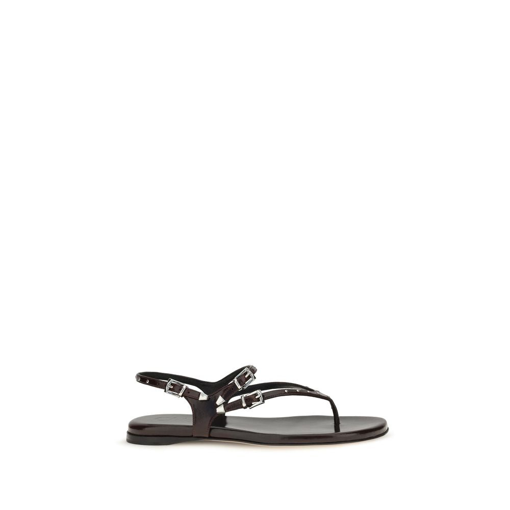 Glossy Lambskin Susanna Sandals
