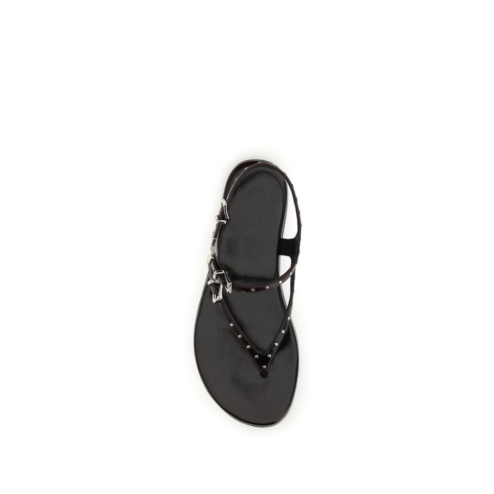 Glossy Lambskin Susanna Sandals