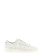 White Cowhide Low Top Sneakers