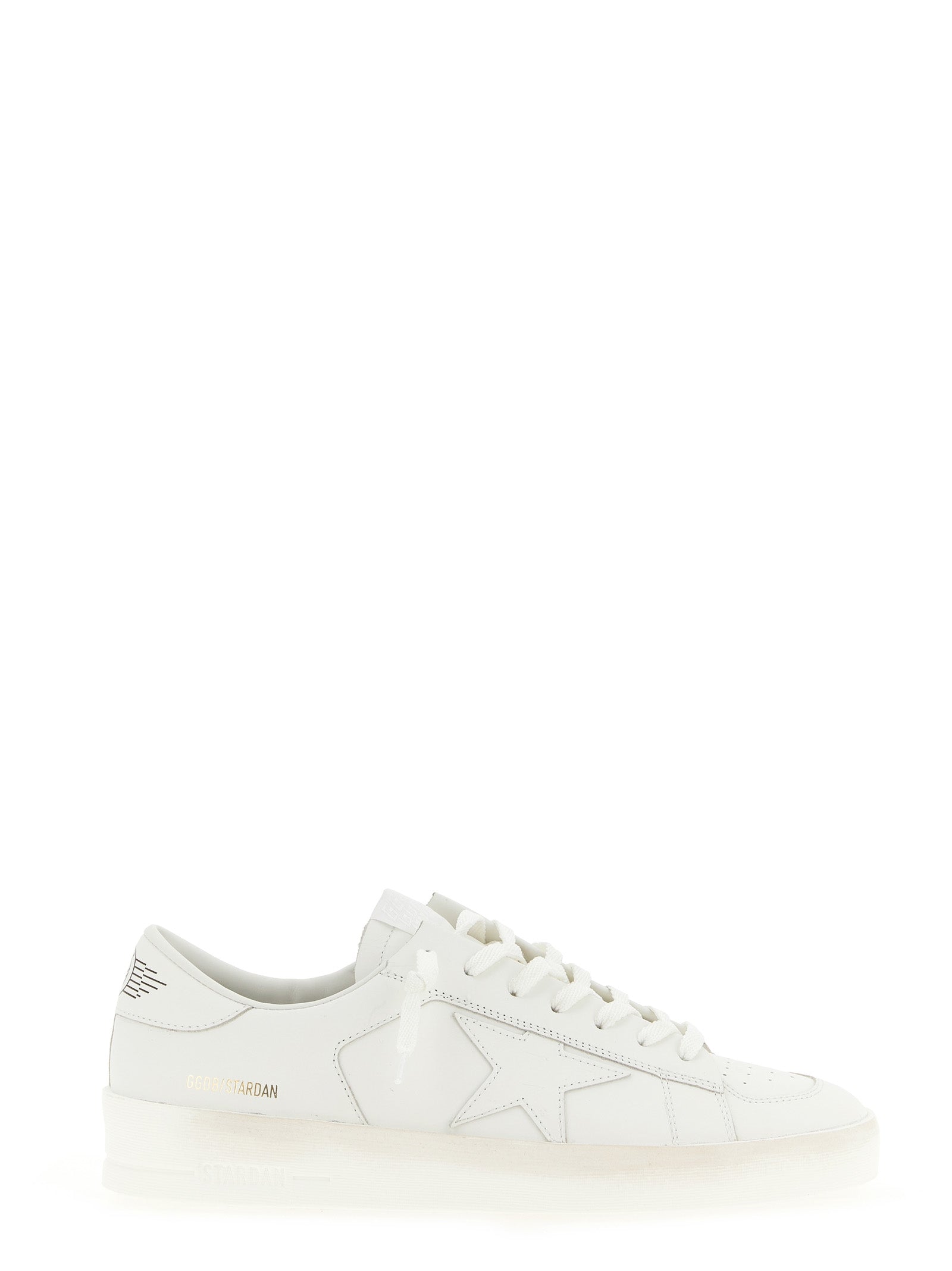 White Cowhide Low Top Sneakers