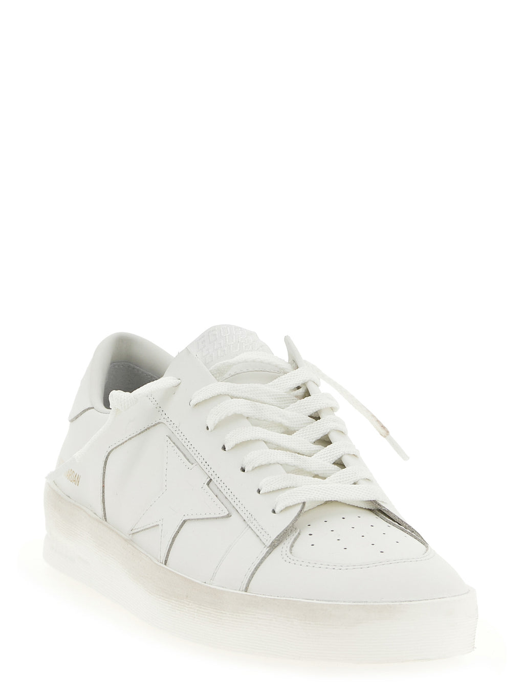 White Cowhide Low Top Sneakers