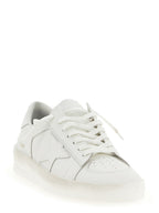 White Cowhide Low Top Sneakers