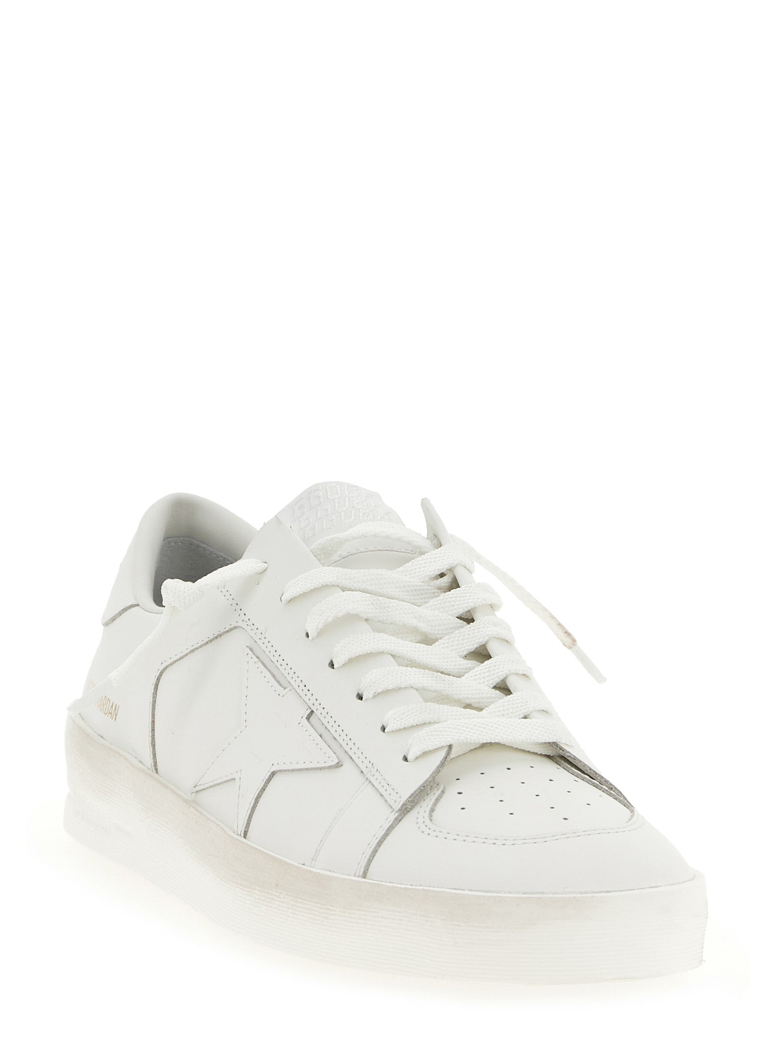 White Cowhide Low Top Sneakers