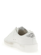 White Cowhide Low Top Sneakers