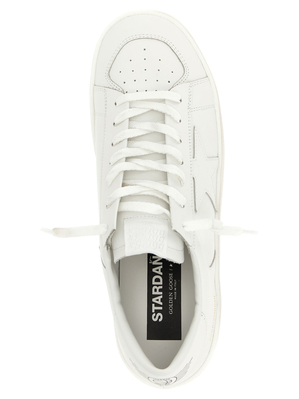 White Cowhide Low Top Sneakers