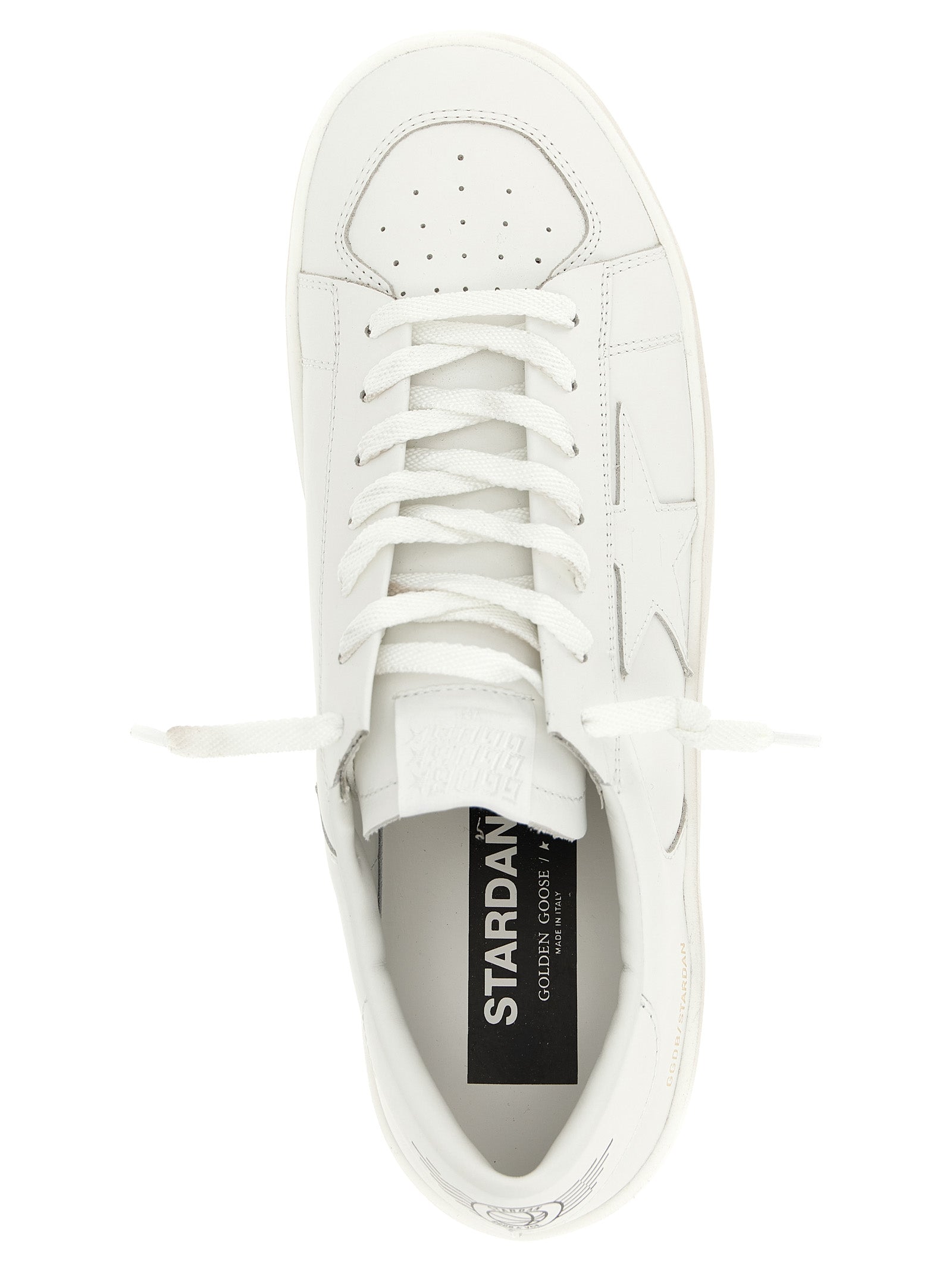 White Cowhide Low Top Sneakers