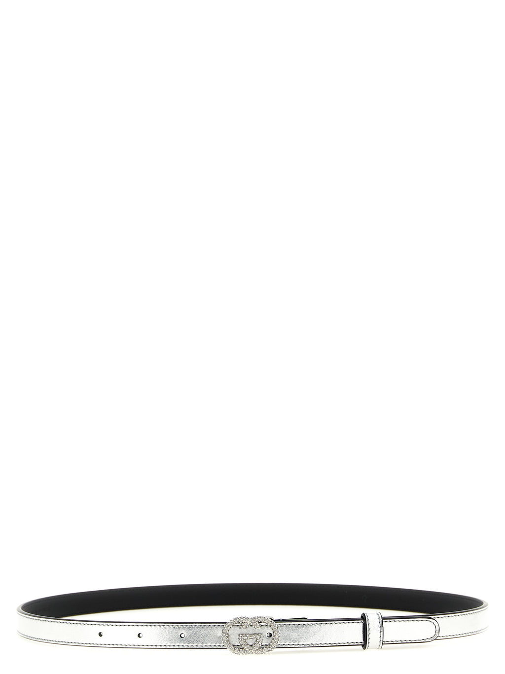 Silver Calfskin Thin Belt