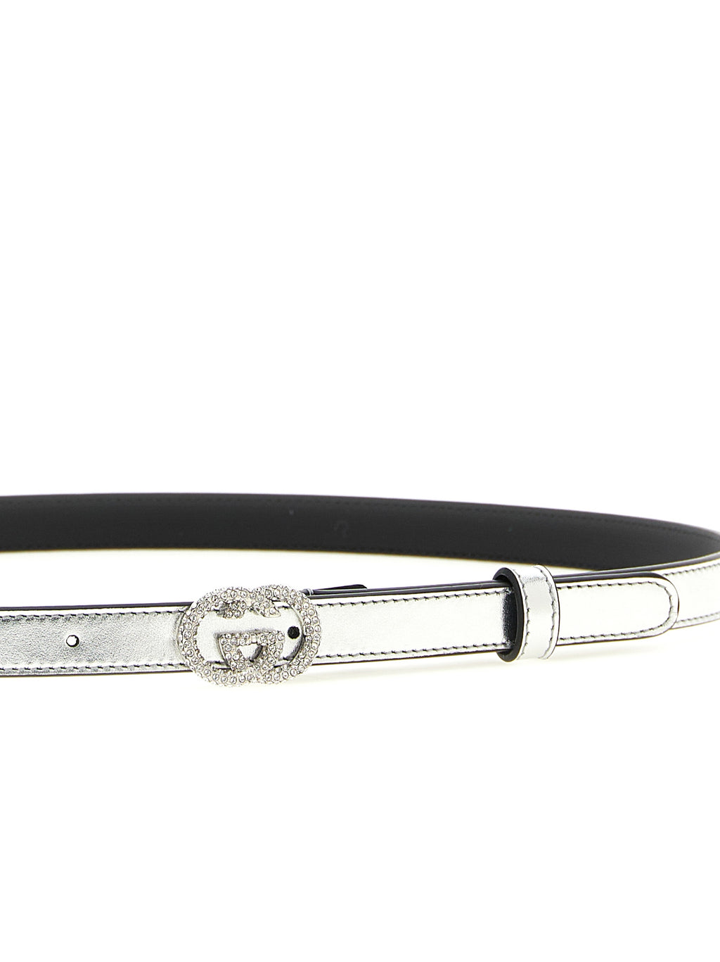 Silver Calfskin Thin Belt