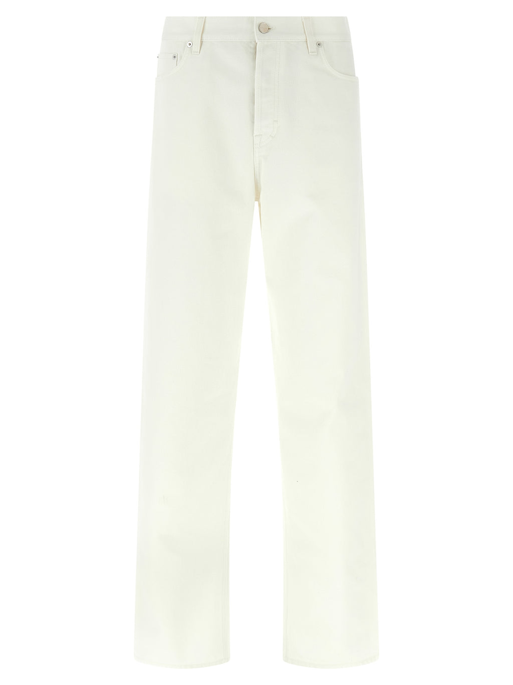 White Cotton Straight-Leg Jeans