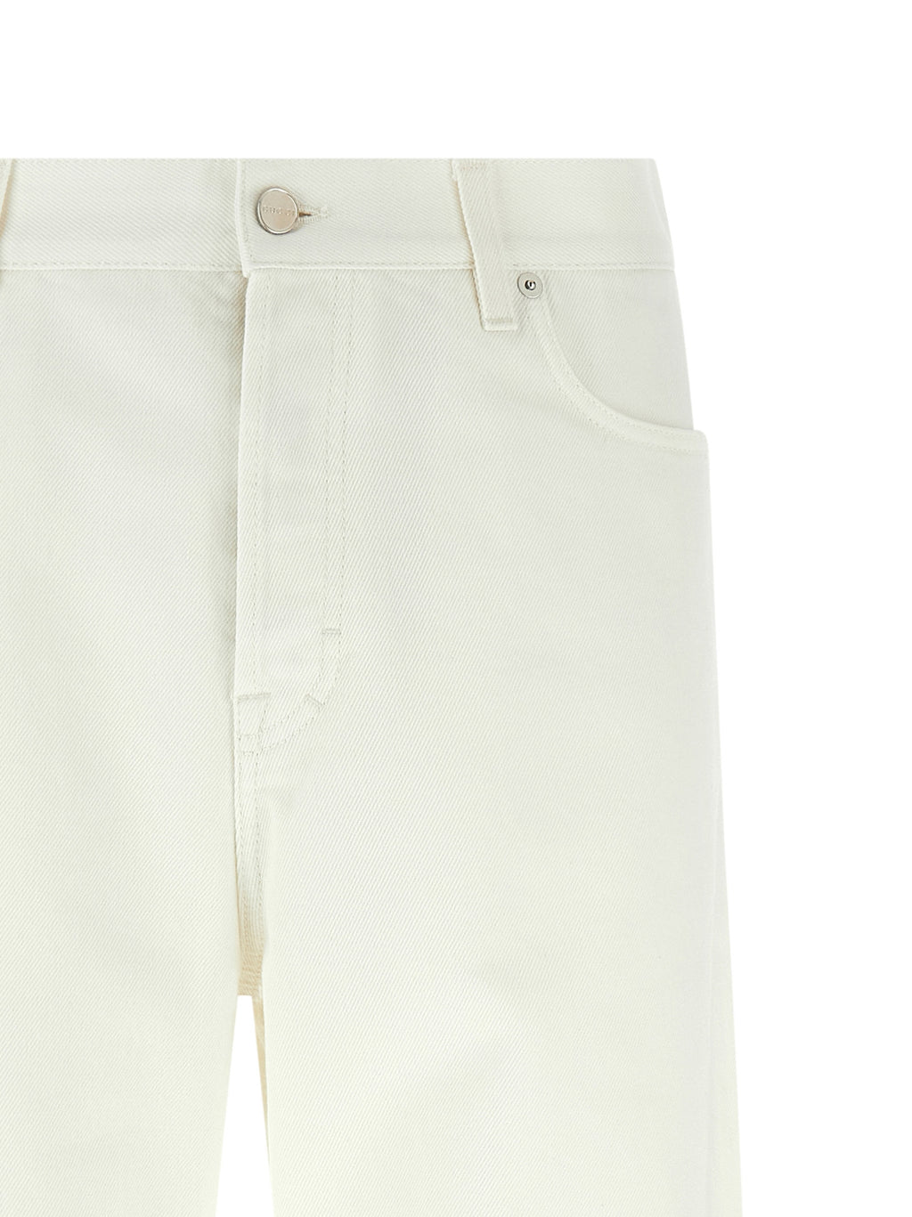White Cotton Straight-Leg Jeans