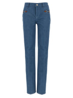 Light Blue Cotton Straight-Leg Jeans
