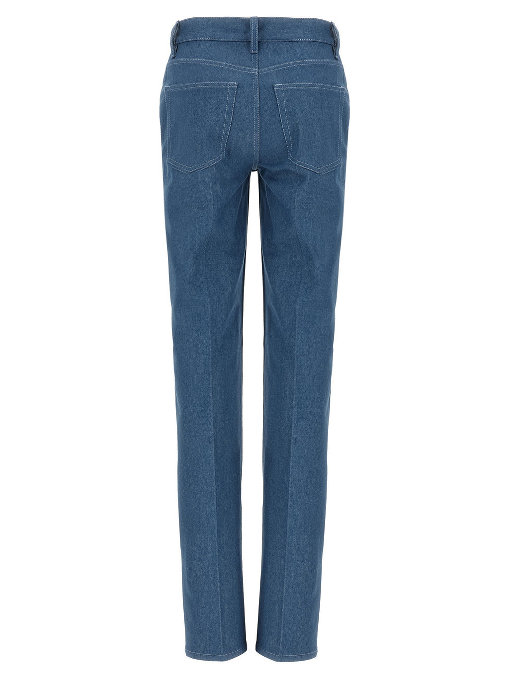 Light Blue Cotton Straight-Leg Jeans