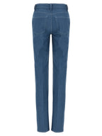Light Blue Cotton Straight-Leg Jeans