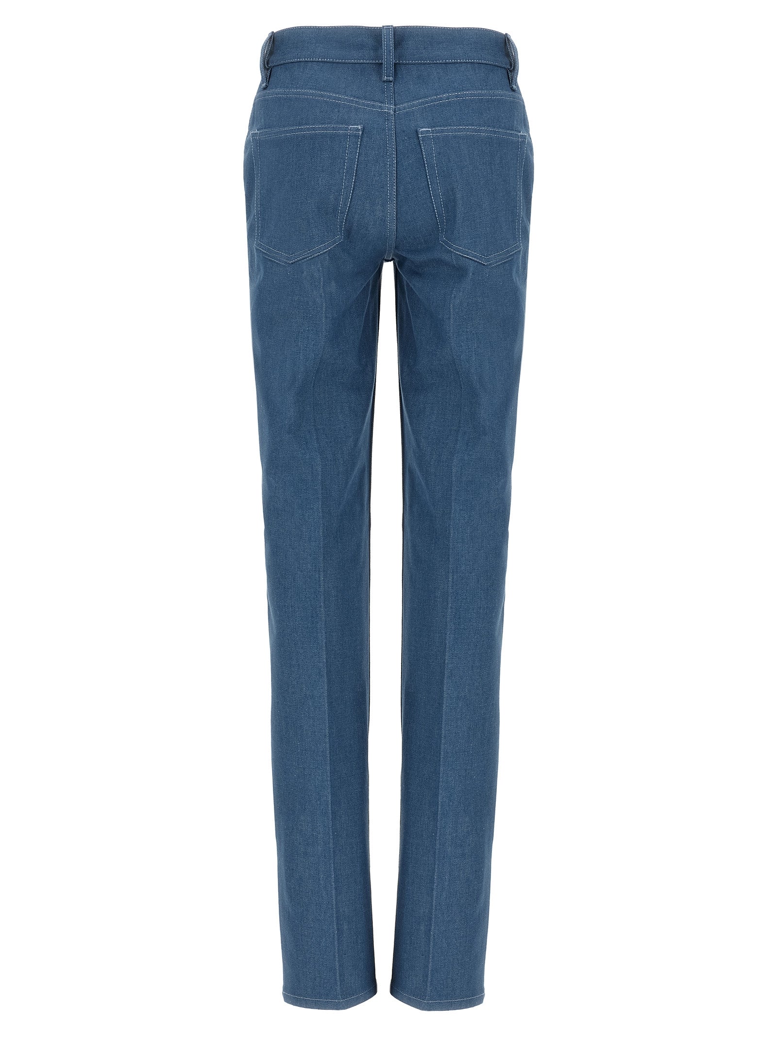 Light Blue Cotton Straight-Leg Jeans