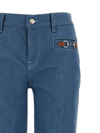 Light Blue Cotton Straight-Leg Jeans