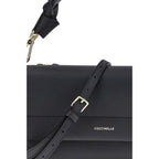 Black Calf Leather Shoulder Bag