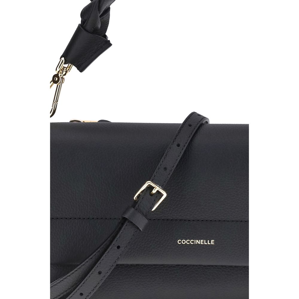 Black Calf Leather Shoulder Bag