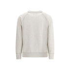 White Cotton Mélange Sweatshirt