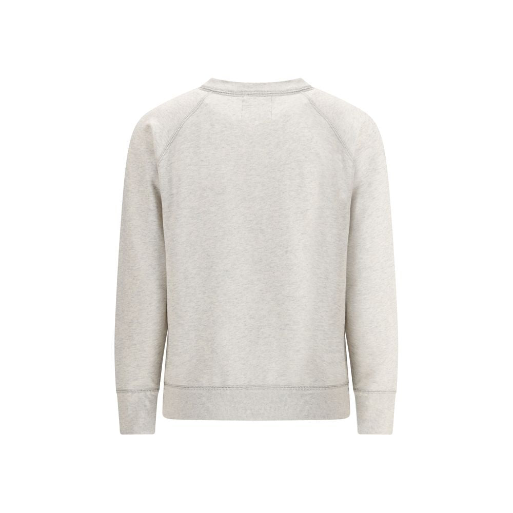White Cotton Mélange Sweatshirt