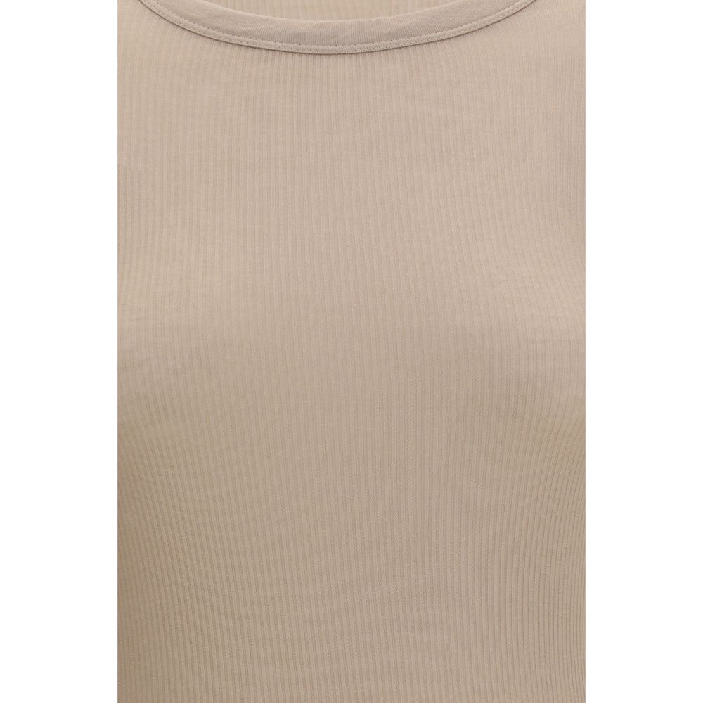 Viscose Silk Ribbed Knit Long Sleeve Top