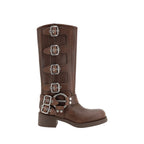 Brown Calfskin Lace-Up Boots