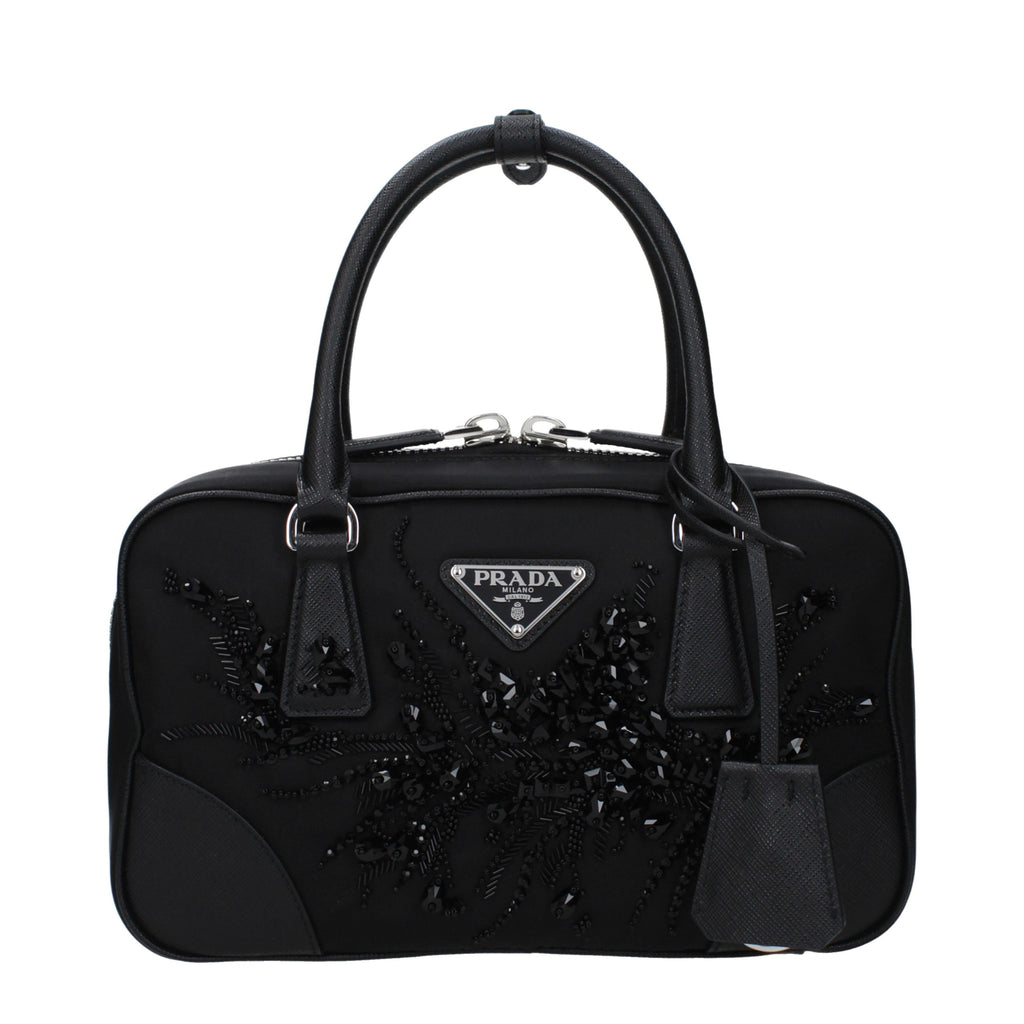 Small Black Fabric Handbag