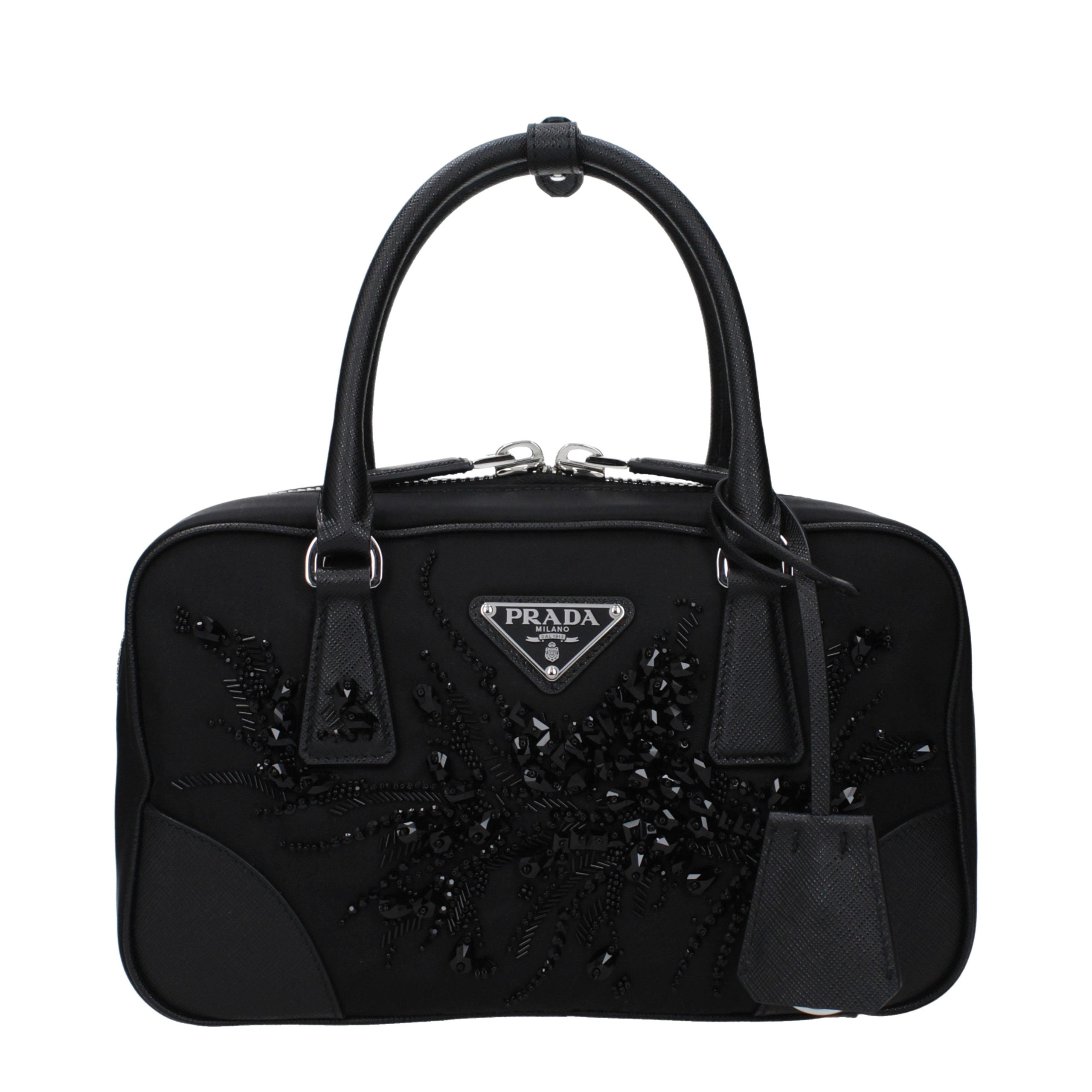 Small Black Fabric Handbag