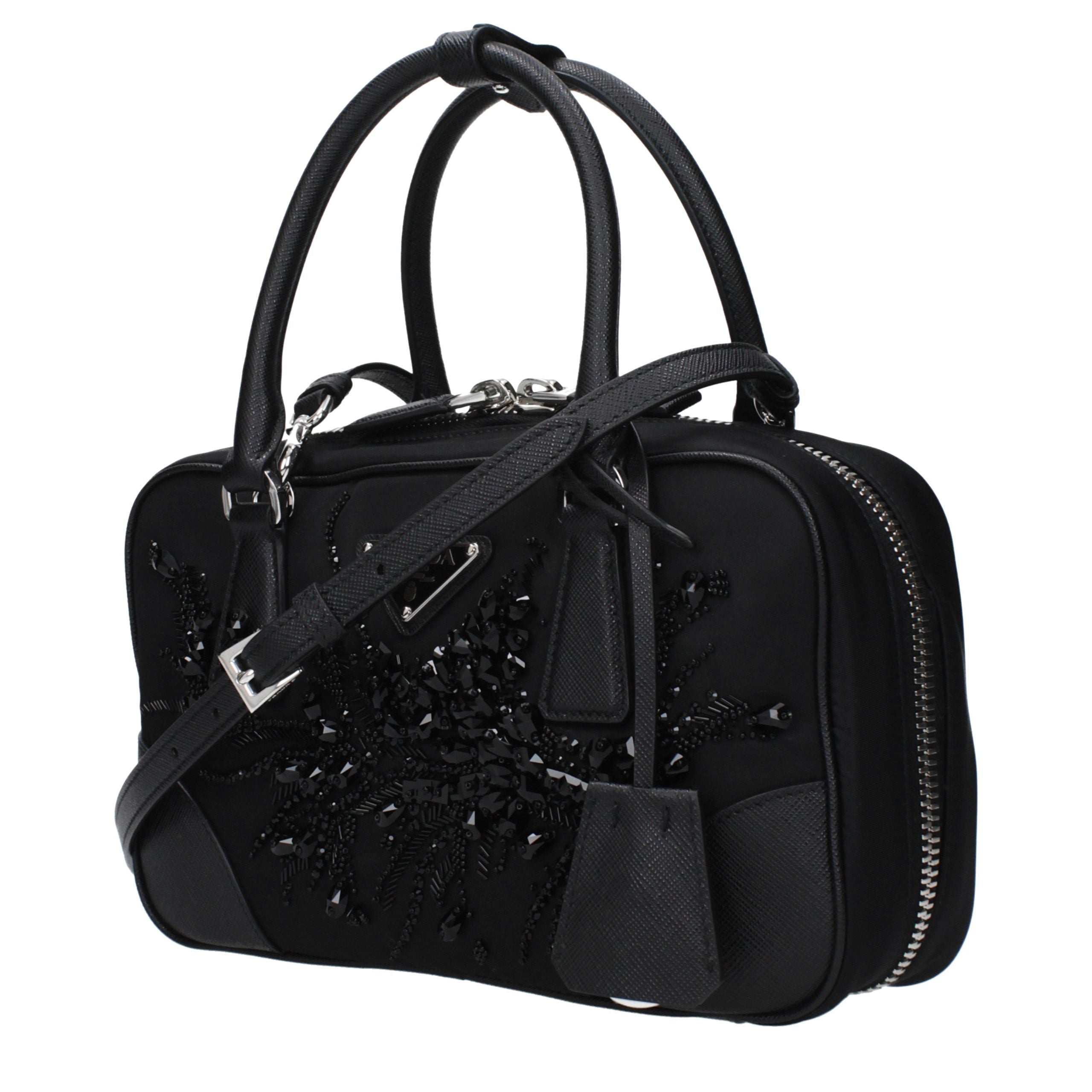 Small Black Fabric Handbag