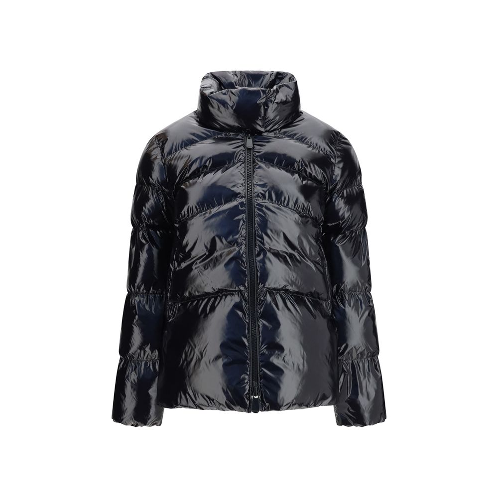 Black Quilted Polyamide Full-Length Jacket