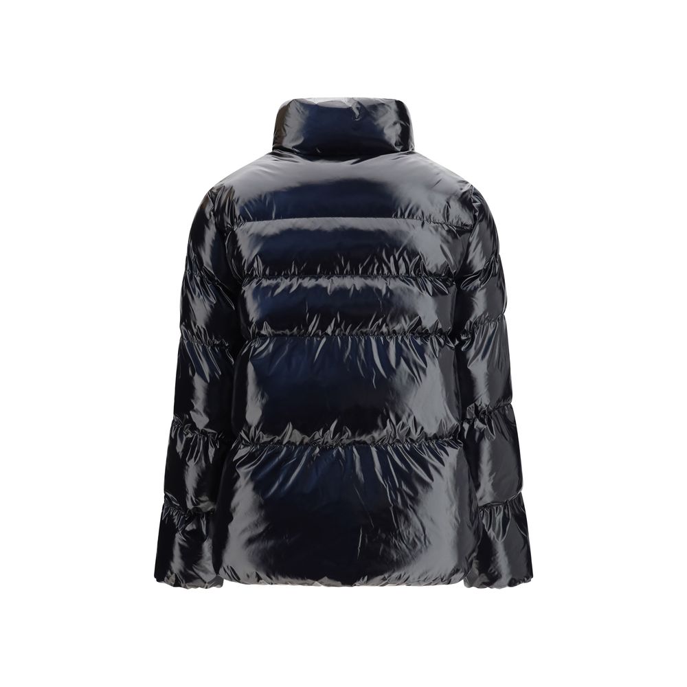 Black Quilted Polyamide Full-Length Jacket