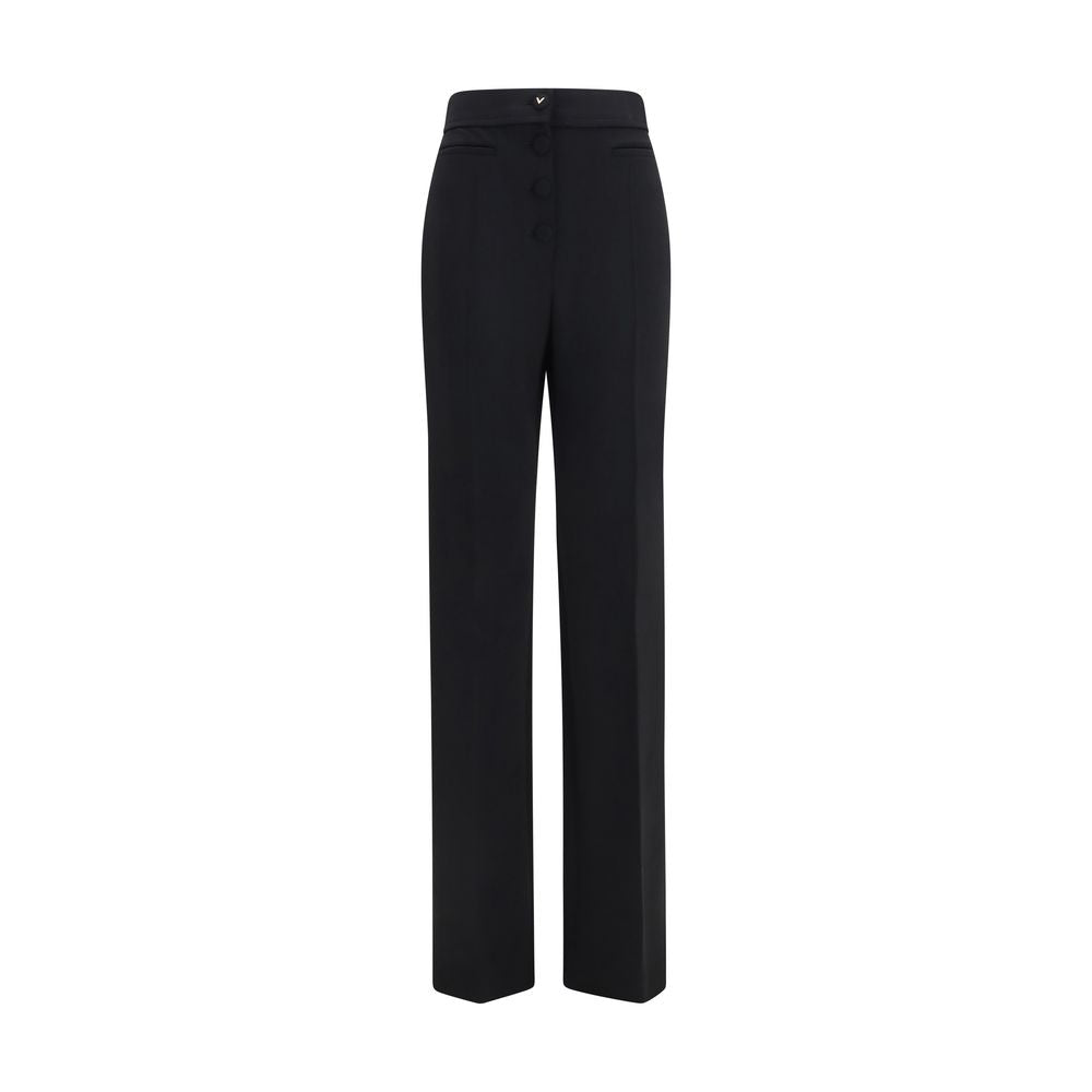 Black Wool Flared Pants