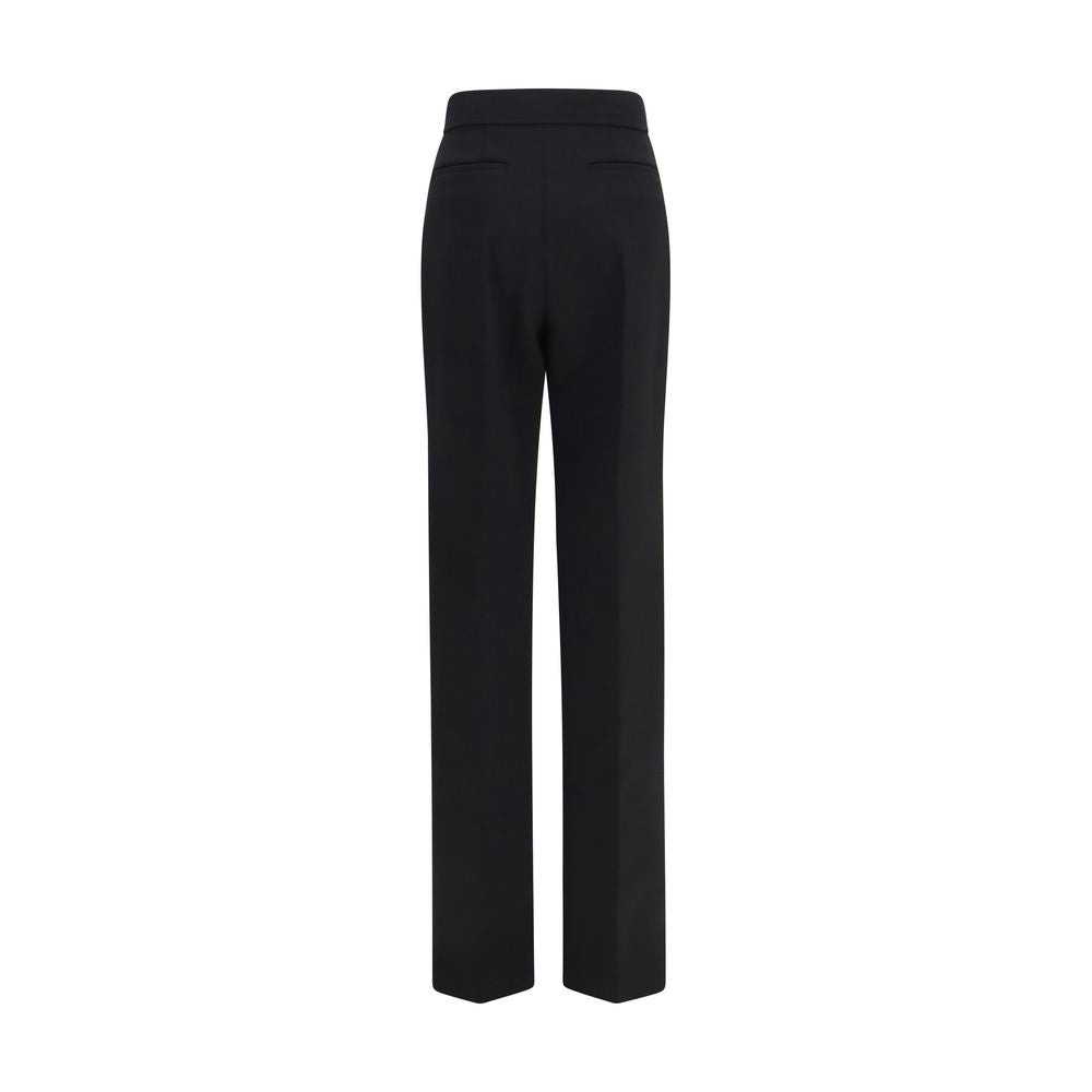 Black Wool Flared Pants