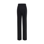 Black Wool Flared Pants