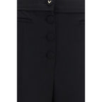 Black Wool Flared Pants